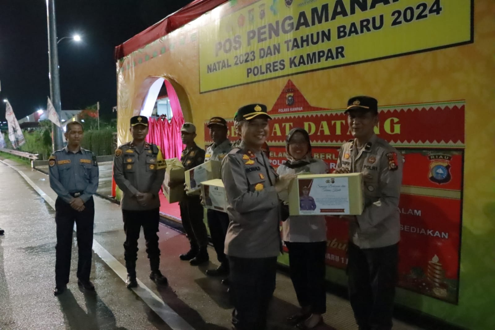 Polres Kampar Bersama Instansi Terkait, Gelar Patroli Gabungan Skala Besar Malam Tahun Baru